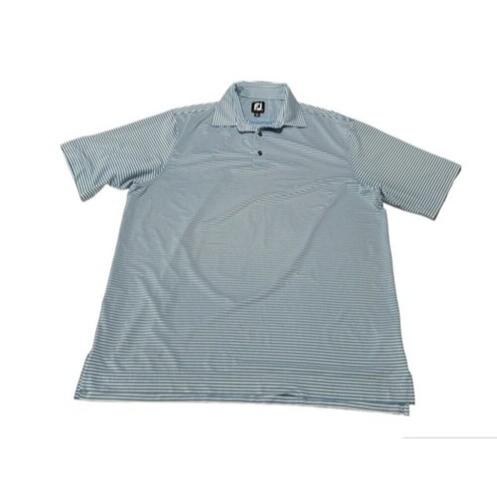 FootJoy Men’s Performance Stretch Blue Striped Short Sleeve Polo Shirt SZ XL